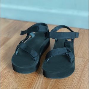 Platform Black Teva Sandals